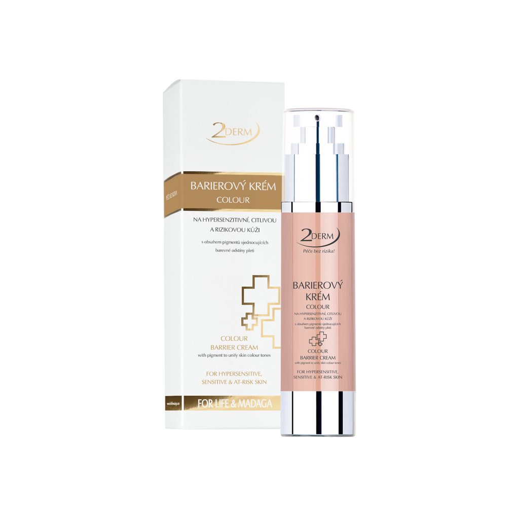Tinted protective barrier cream for sensitive skin